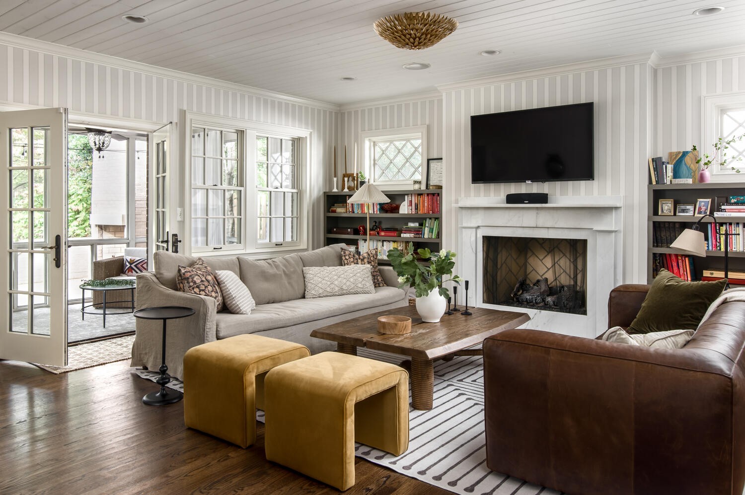 3904 Valley Road Nashville, TN 37205 - Photo 24 of 67 a living room with furniture a flat screen tv and a fireplace