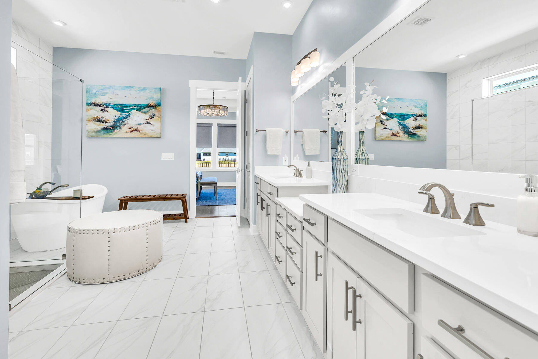 80 River Rise Way Inlet Beach Inlet Beach, FL 32461 - Photo 23 of 46 a spacious bathroom with a tub sink and mirror