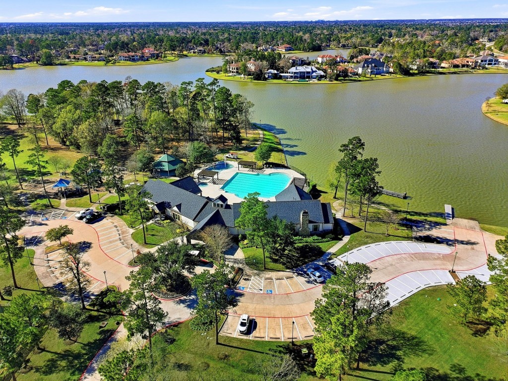 27560 South Lazy Meadow Way Spring, TX 77386 - Photo 23 of 42 an aerial view of a houses with outdoor space lake view and mountain view