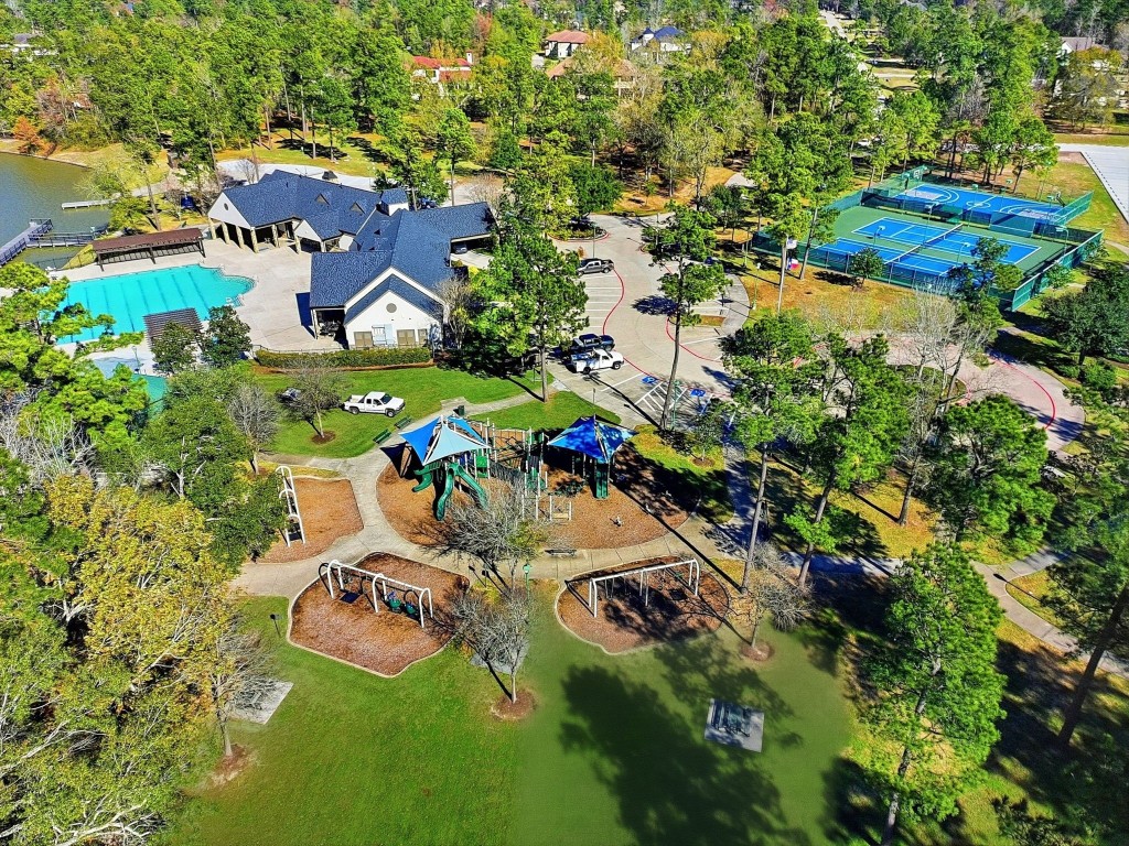 27560 South Lazy Meadow Way Spring, TX 77386 - Photo 28 of 42 an aerial view of residential houses with outdoor space and trees