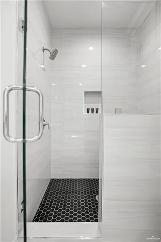 a bathroom with a shower
