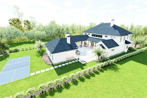 an aerial view of a house