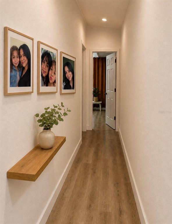 4 Eden Cemetery Road Frostproof, FL 33843 - Photo 10 of 15 a hallway with painting on the wall and a potted plant