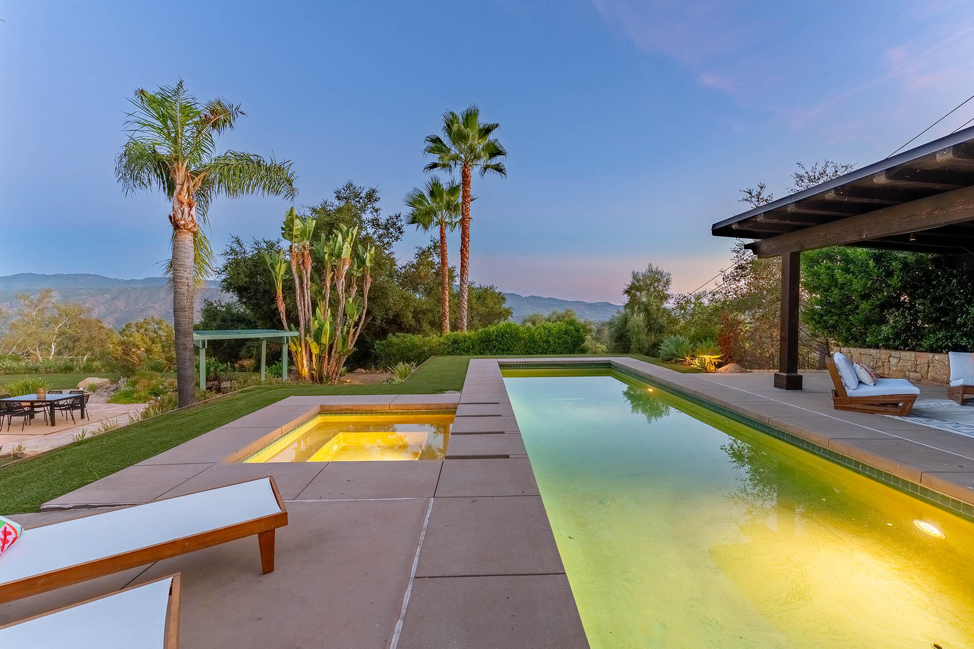 1119 North Signal Street Ojai, CA 93023 - Photo 11 of 83 Twilight pool - 1119 N Signal St