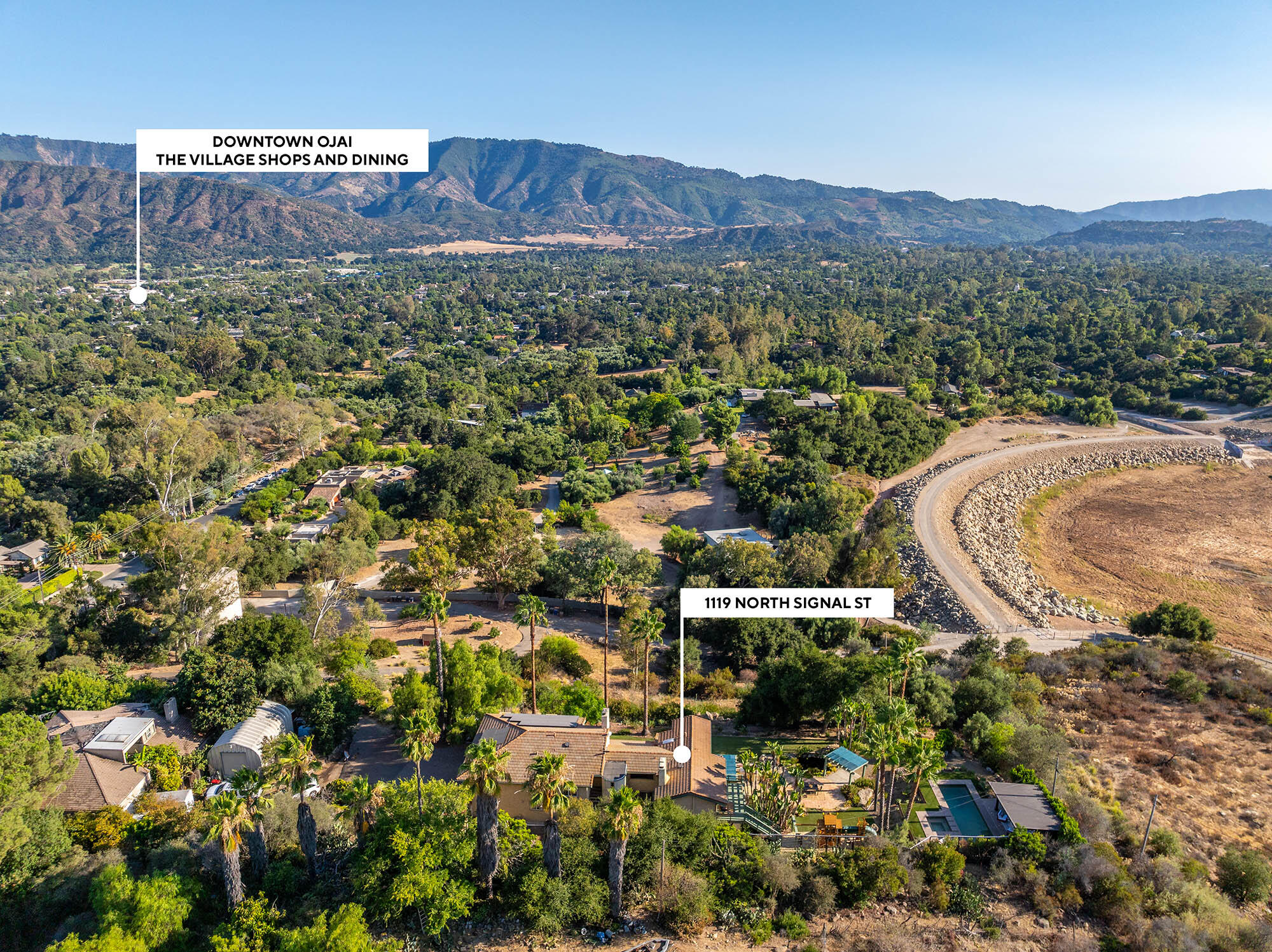 1119 North Signal Street Ojai, CA 93023 - Photo 16 of 83 Aerial south - 1119 N Signal St