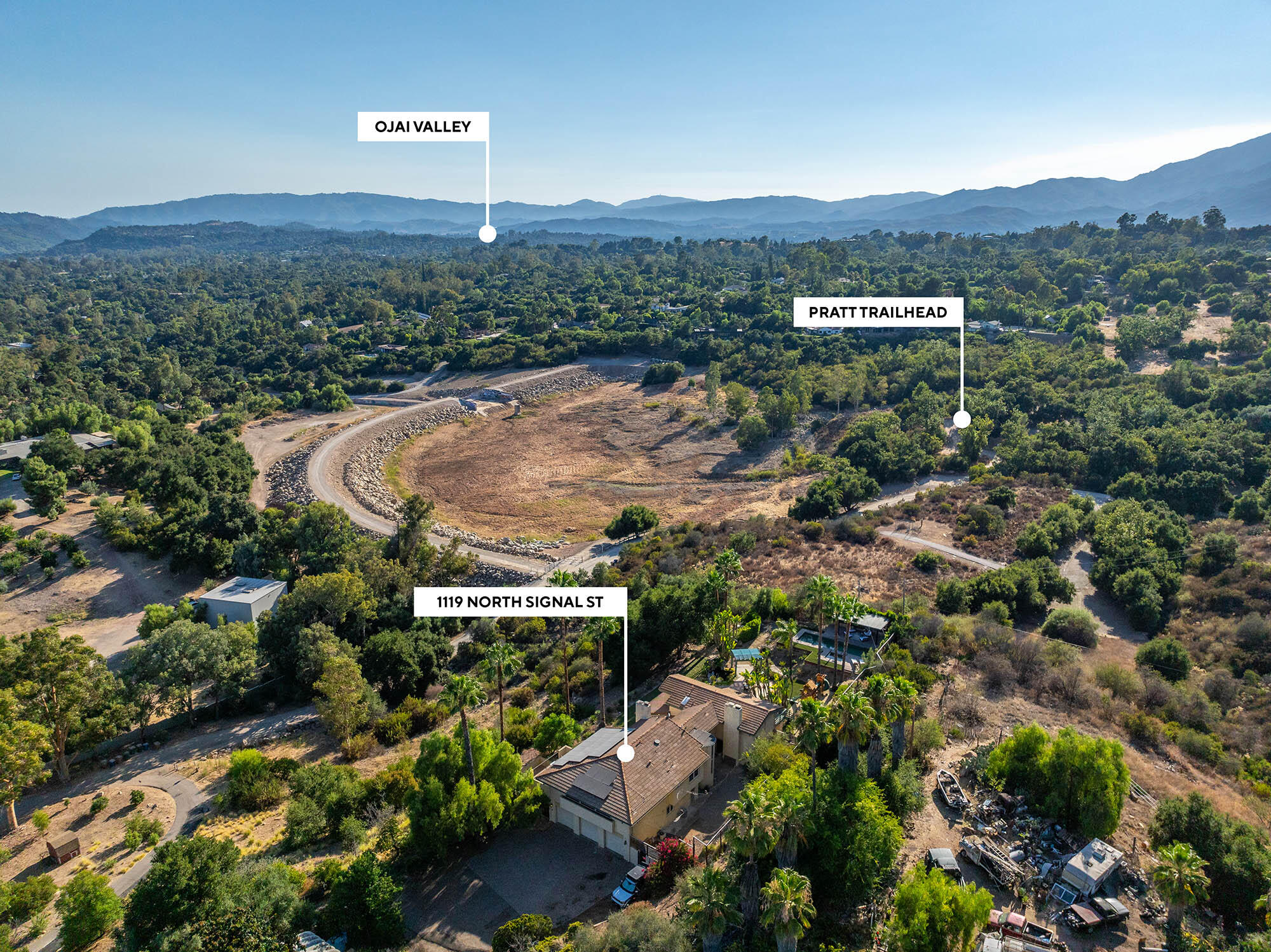 1119 North Signal Street Ojai, CA 93023 - Photo 77 of 83 Aerial south west - 1119 N Signal St