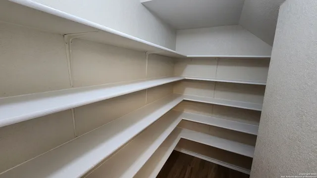 a storage room with empty racks