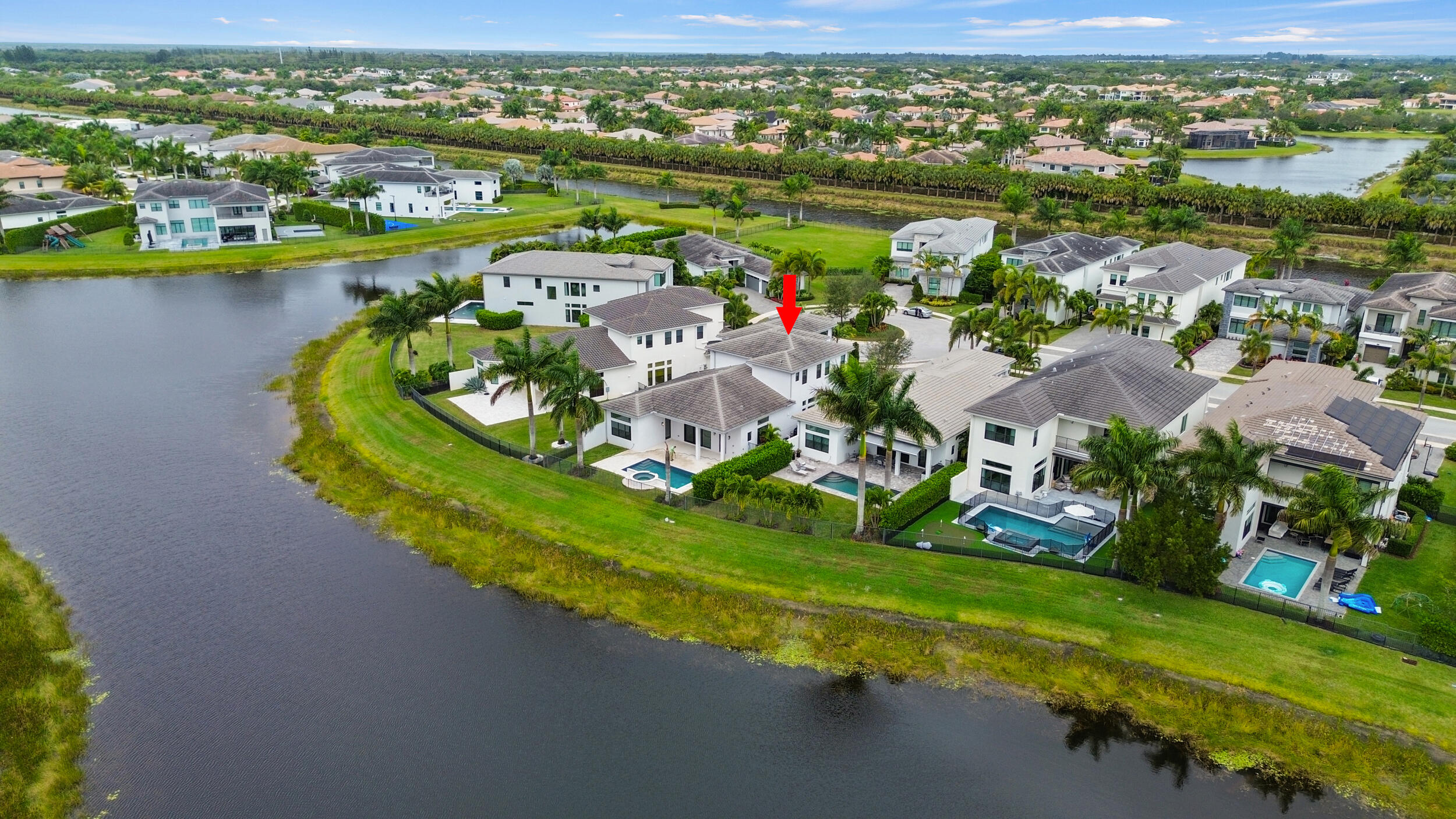 9168 Benedetta Place Boca Raton, FL 33496 - Photo 45 of 51 an aerial view of a house with a lake view