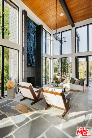 a living room filled with furniture