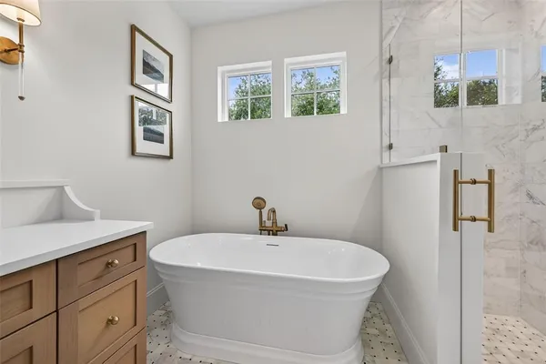 a bathroom with a shower