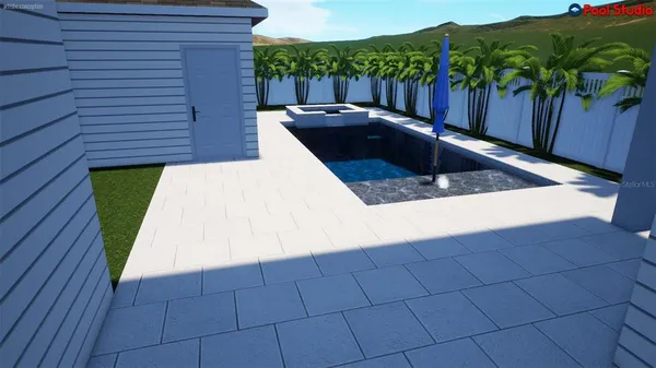 a view of a backyard with a garden