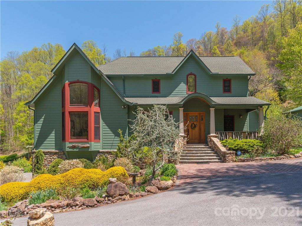 a front view of a house