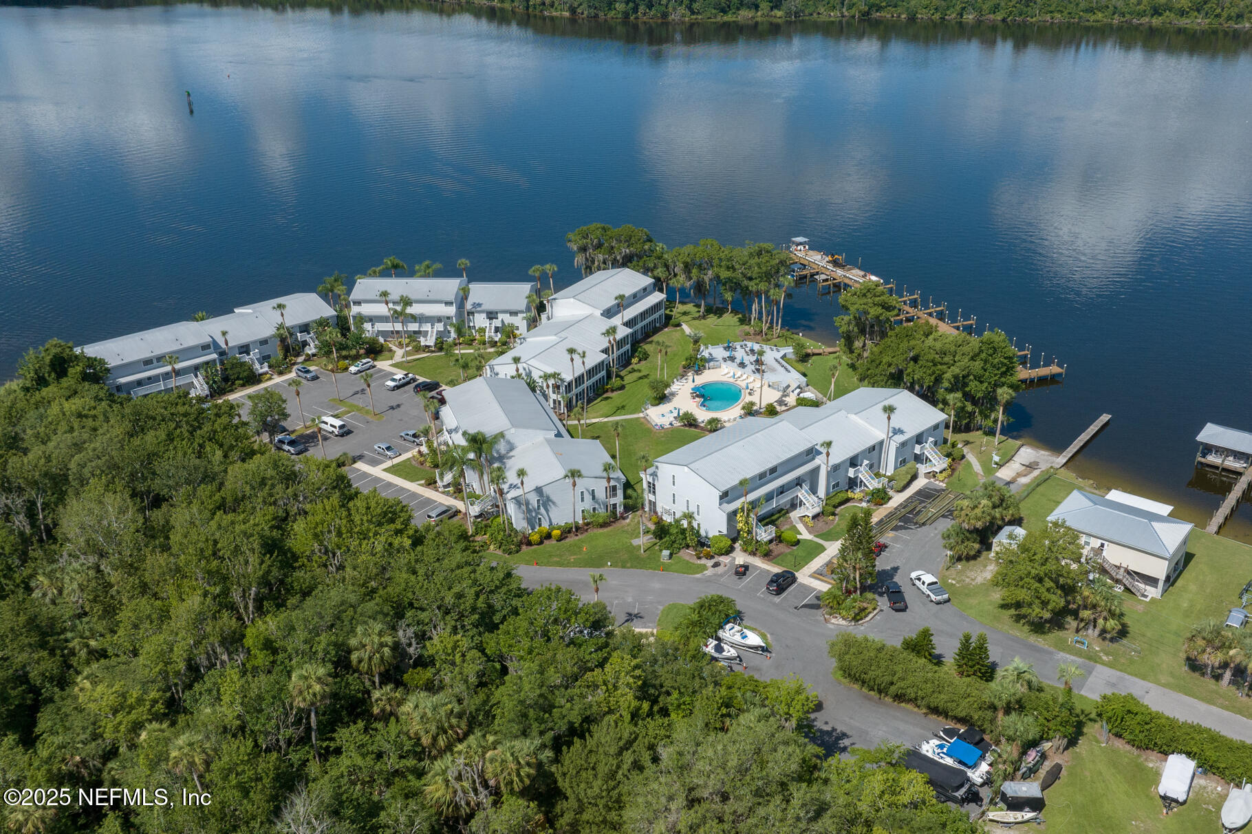 222 River Bend Court, Unit BLDG C Welaka, FL 32193 - Photo 42 of 49 a aerial view of a house with a lake view