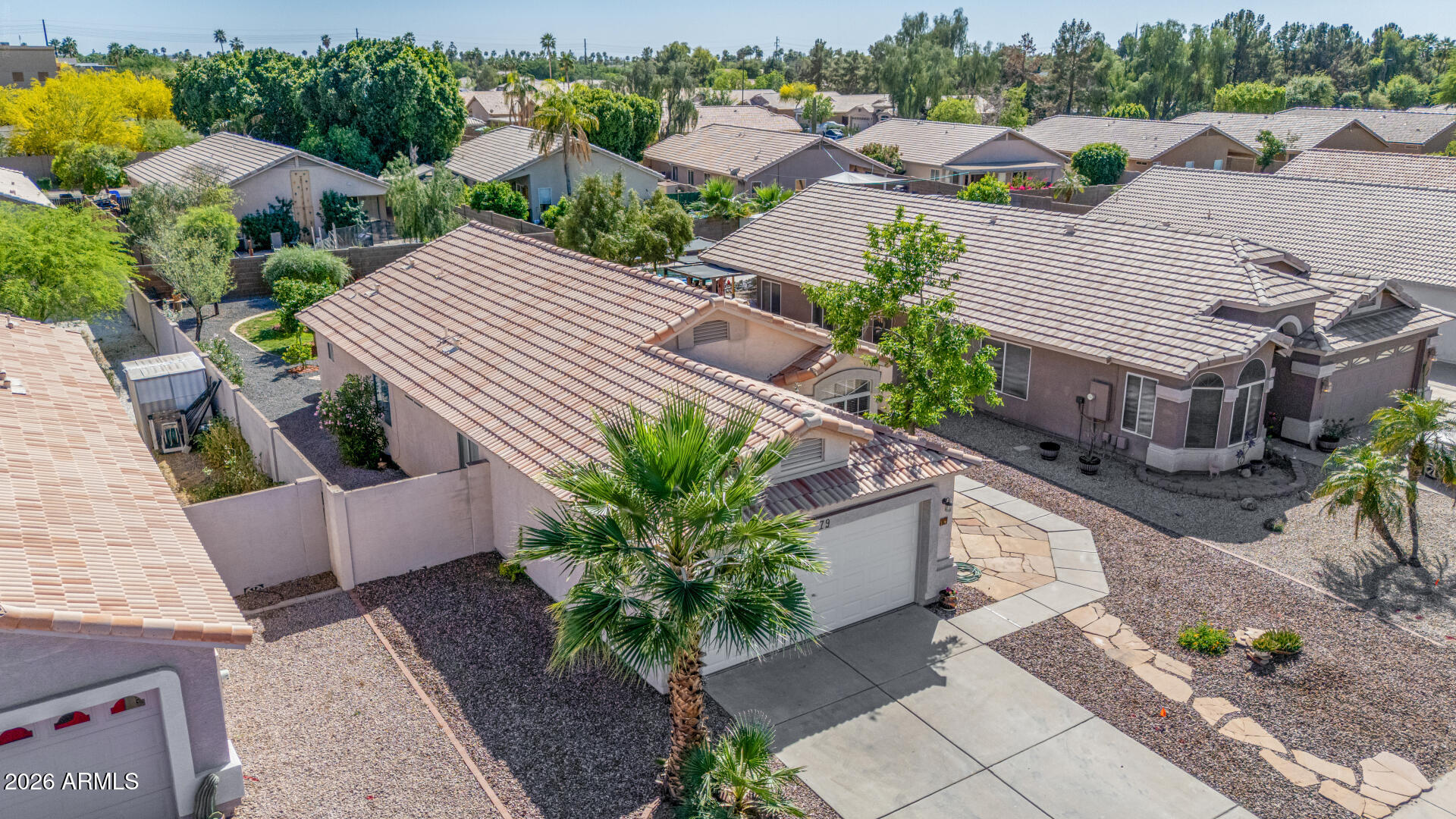 79 West Gail Drive Gilbert, AZ 85233 - Photo 35 of 37 Aerial top-down, roof and yard