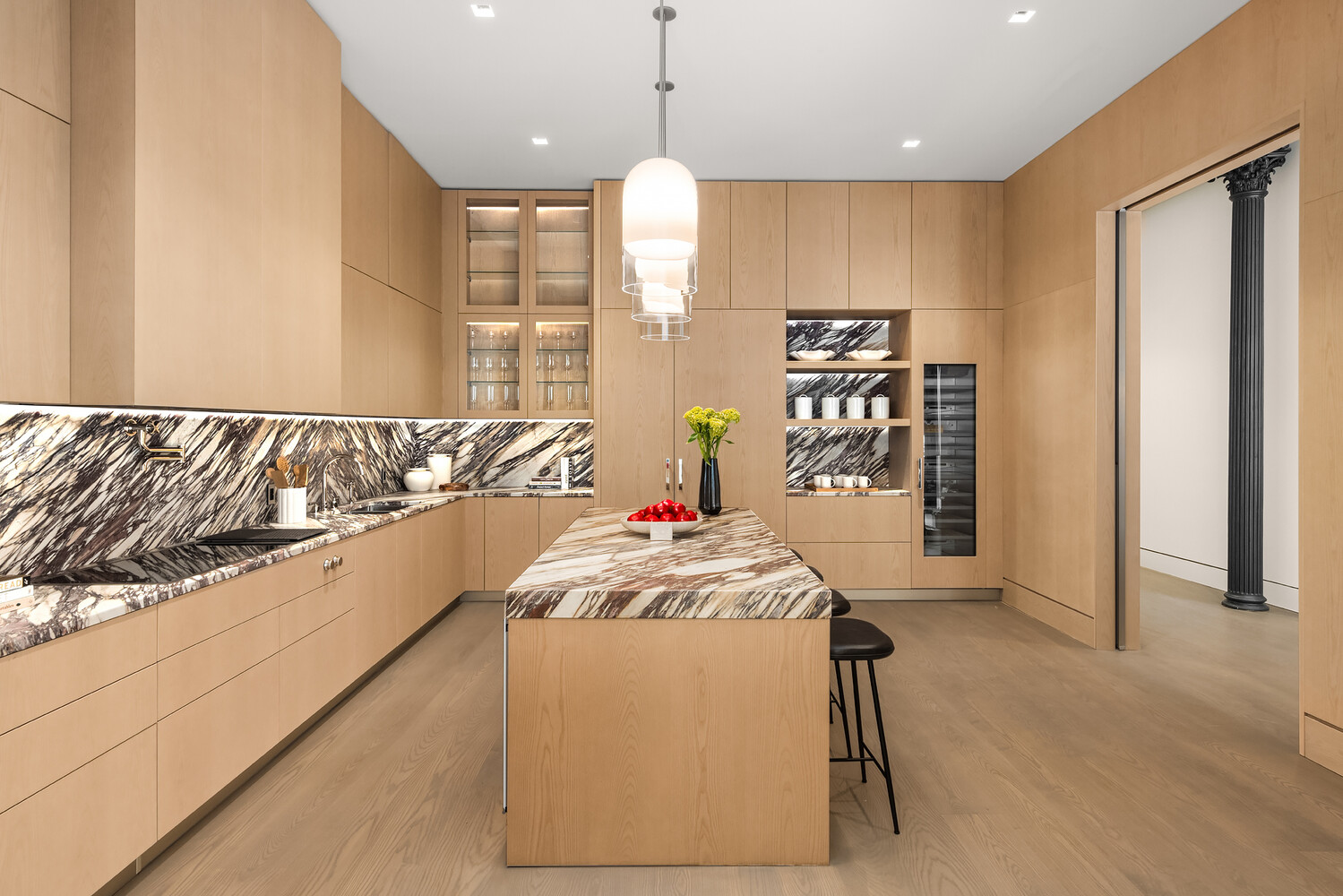 85 Worth Street, Unit 3 Manhattan, NY 10013 - Photo 2 of 14 a kitchen with stainless steel appliances granite countertop a refrigerator and a stove top oven
