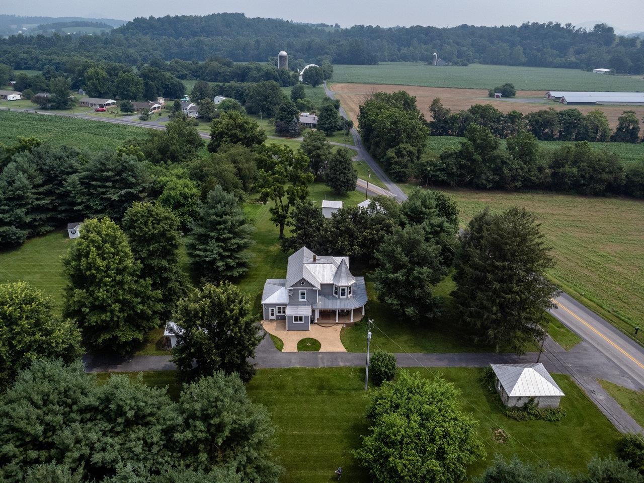 7231 Spring Creek Road Bridgewater, VA 22812 - Photo 57 of 74 an aerial view of a house with garden space and lake view