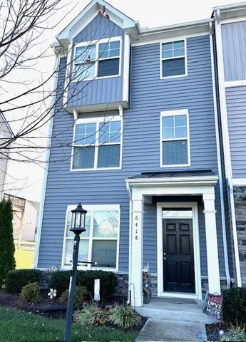 front view of a brick house