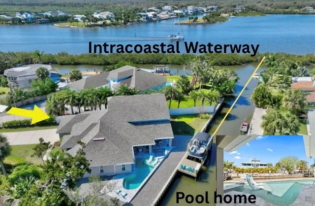 an aerial view of a house