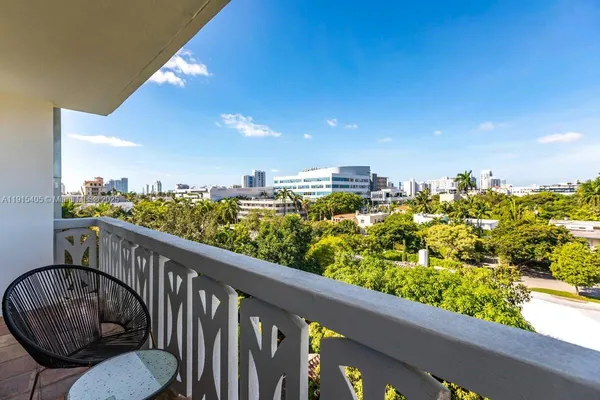a city view from a balcony