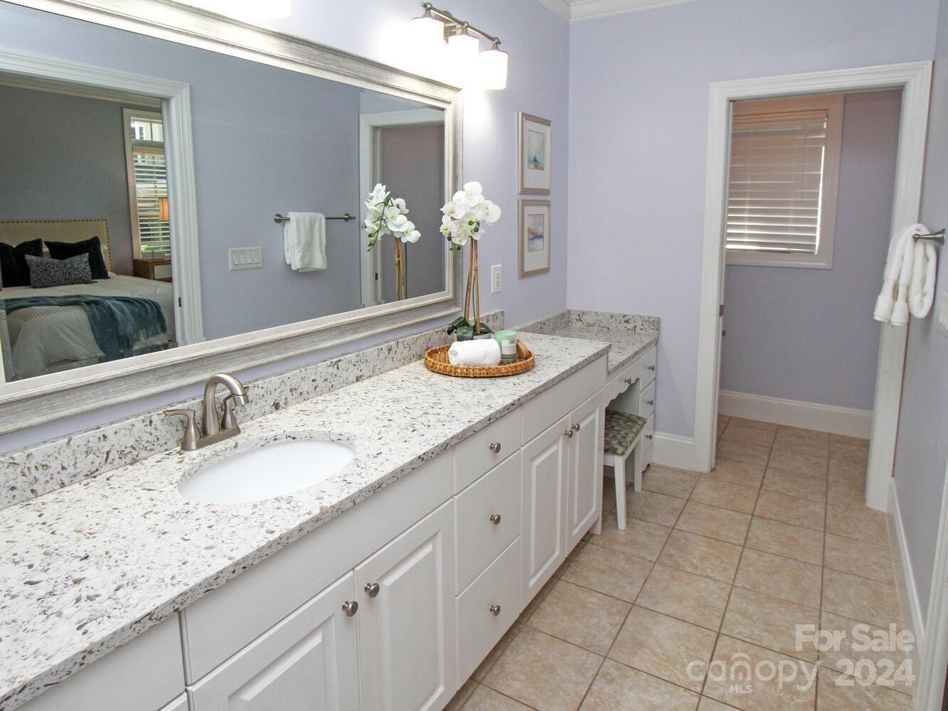 608 Crosswater Lane Fort Mill, SC 29708 - Photo 26 of 42 a bathroom with a granite countertop sink and a mirror