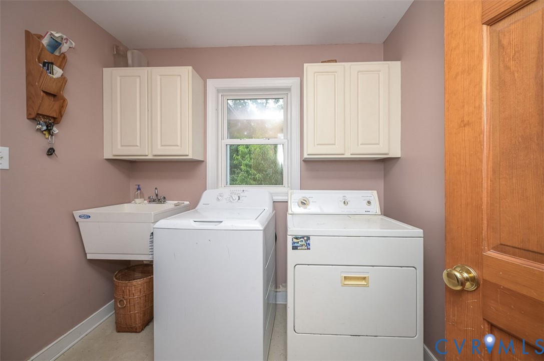 6040 Hare Road Henrico, VA 23231 - Photo 15 of 54 Wall-mounted cabinetry, utility sink, and a window