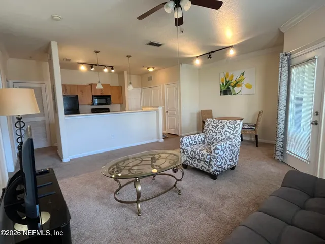 a living room with furniture