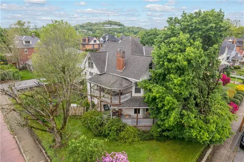 an aerial view of multiple house