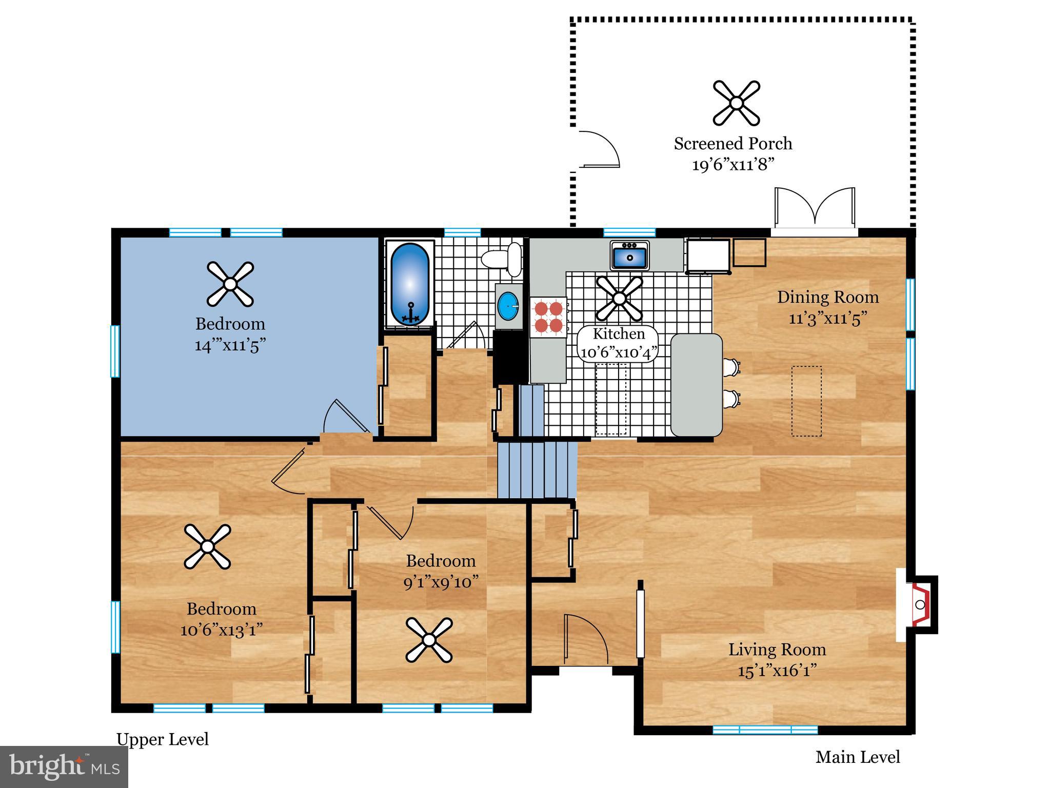 5223 Ravensworth Road Springfield, VA 22151 - Photo 30 of 31 Main and Upper Level Floor Plan