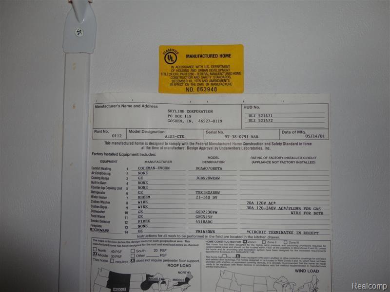 6415 East Farrand Road Millington, MI 48746 - Photo 31 of 34 Mfg_Tag.jpg