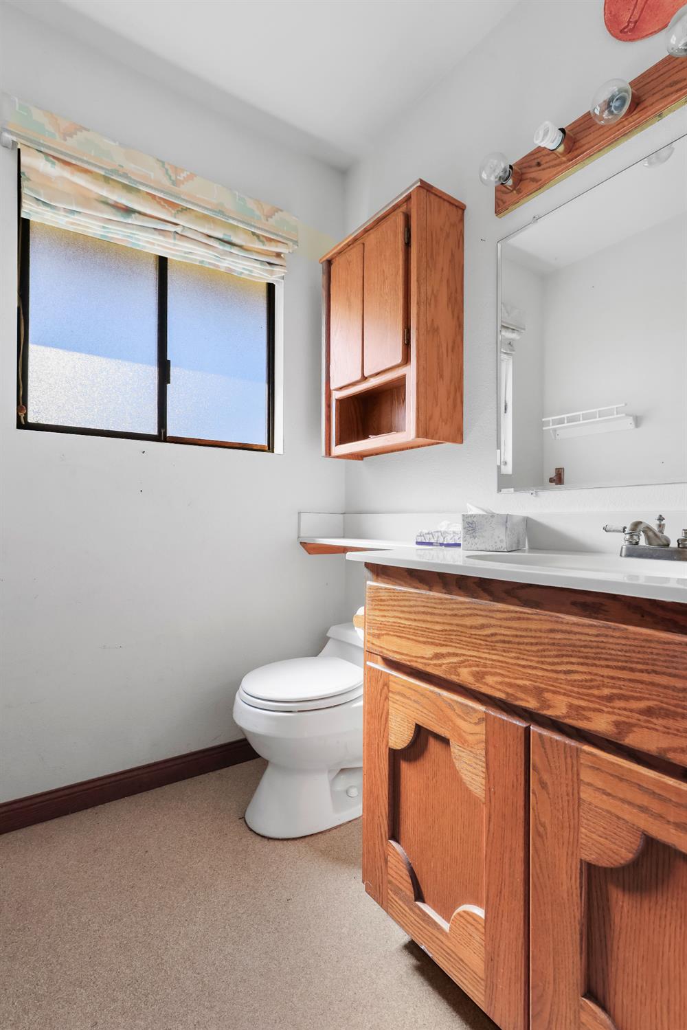 9537 Alta Mesa Road Wilton, CA 95693 - Photo 32 of 33 a bathroom with a toilet sink and mirror