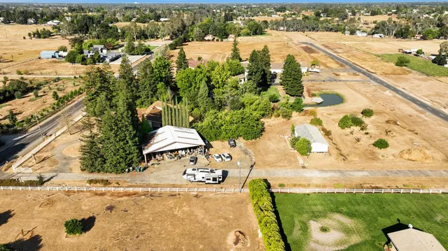 a view of a terrace with trees