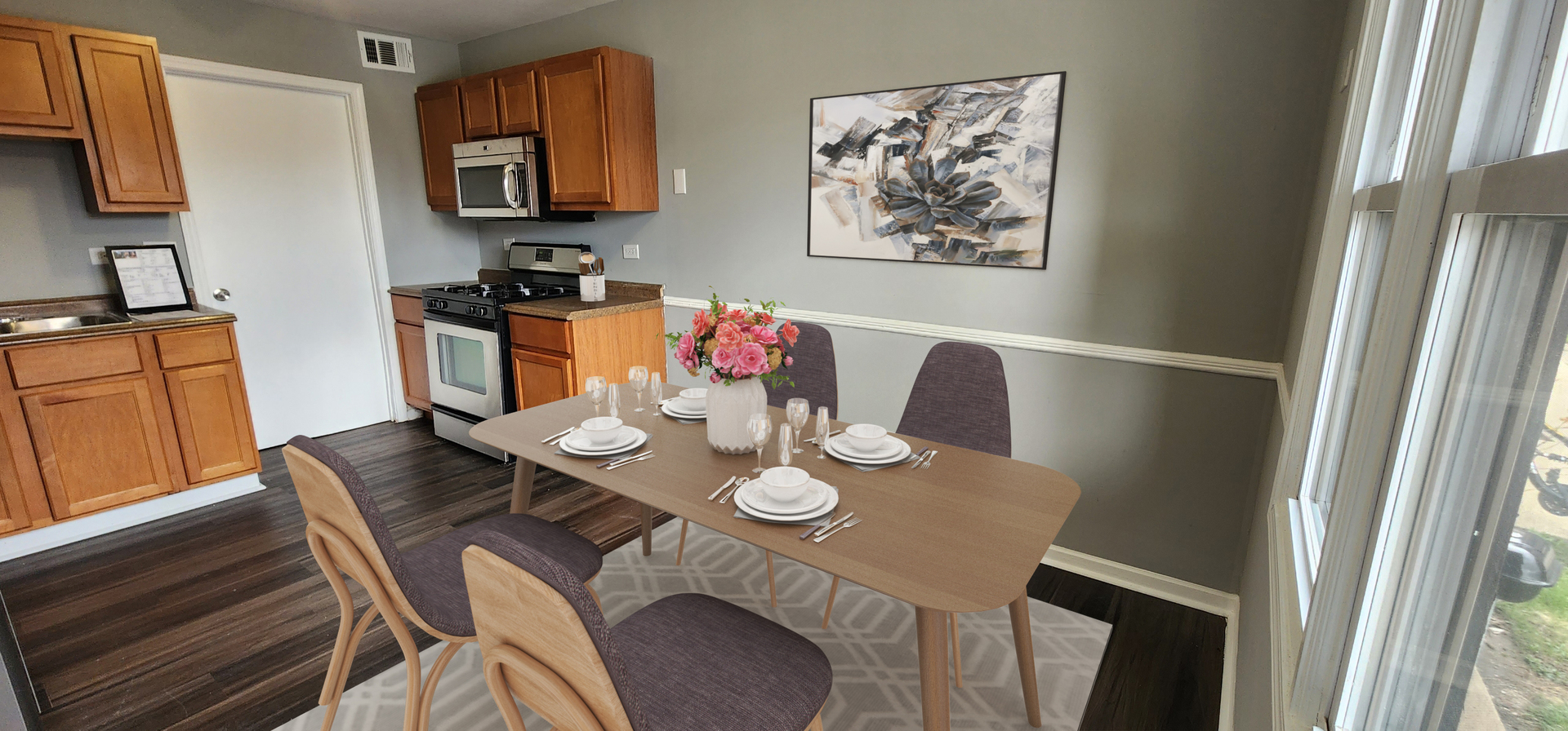 Undisclosed Address Alsip, IL 60803 - Photo 4 of 24 a view of a dining room with furniture a rug and wooden floor