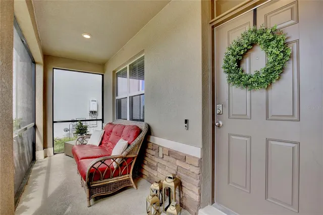 a workspace with furniture and wooden floor