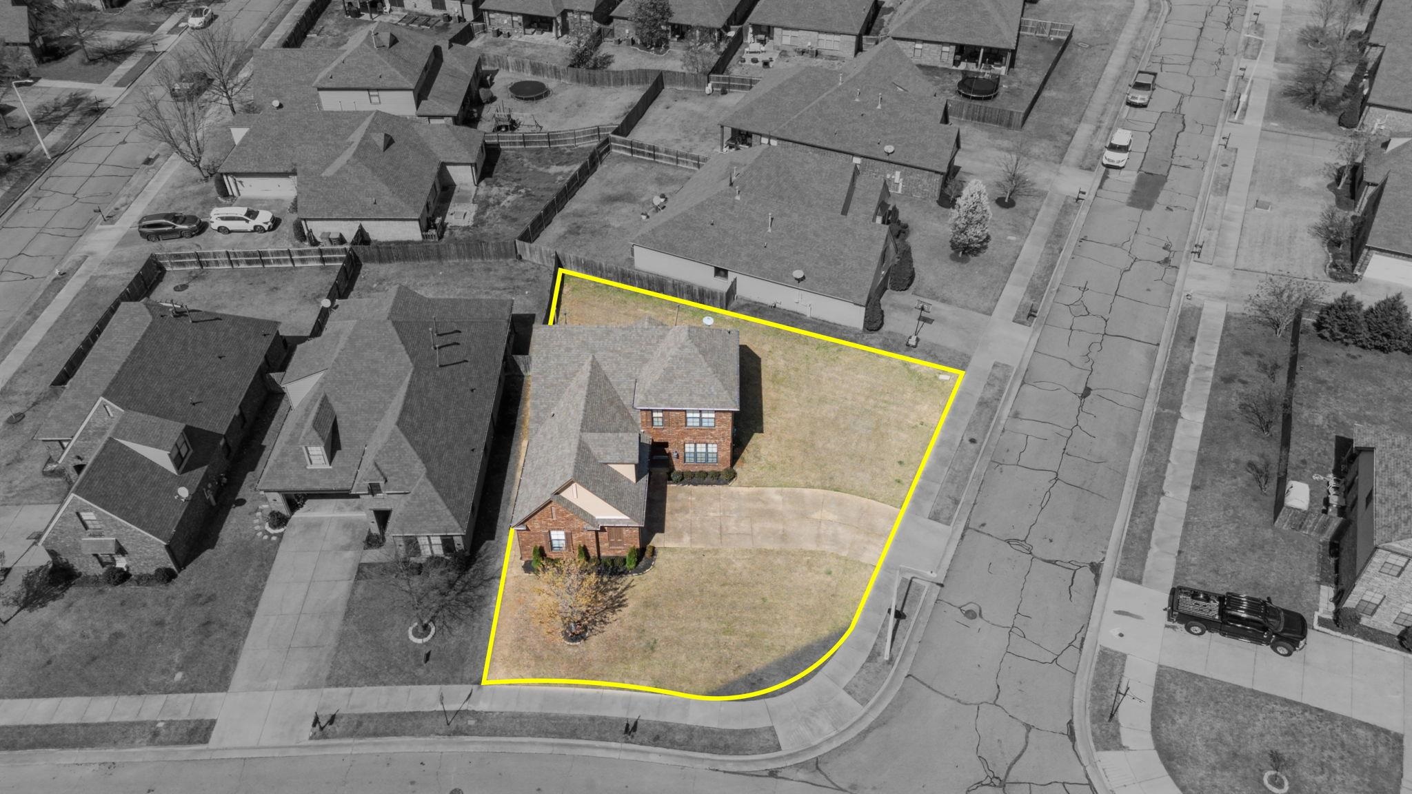 12436 Dusty Field Road Arlington, TN 38002 - Photo 37 of 40 Aerial perspective of suburban area featuring property parcel outlined