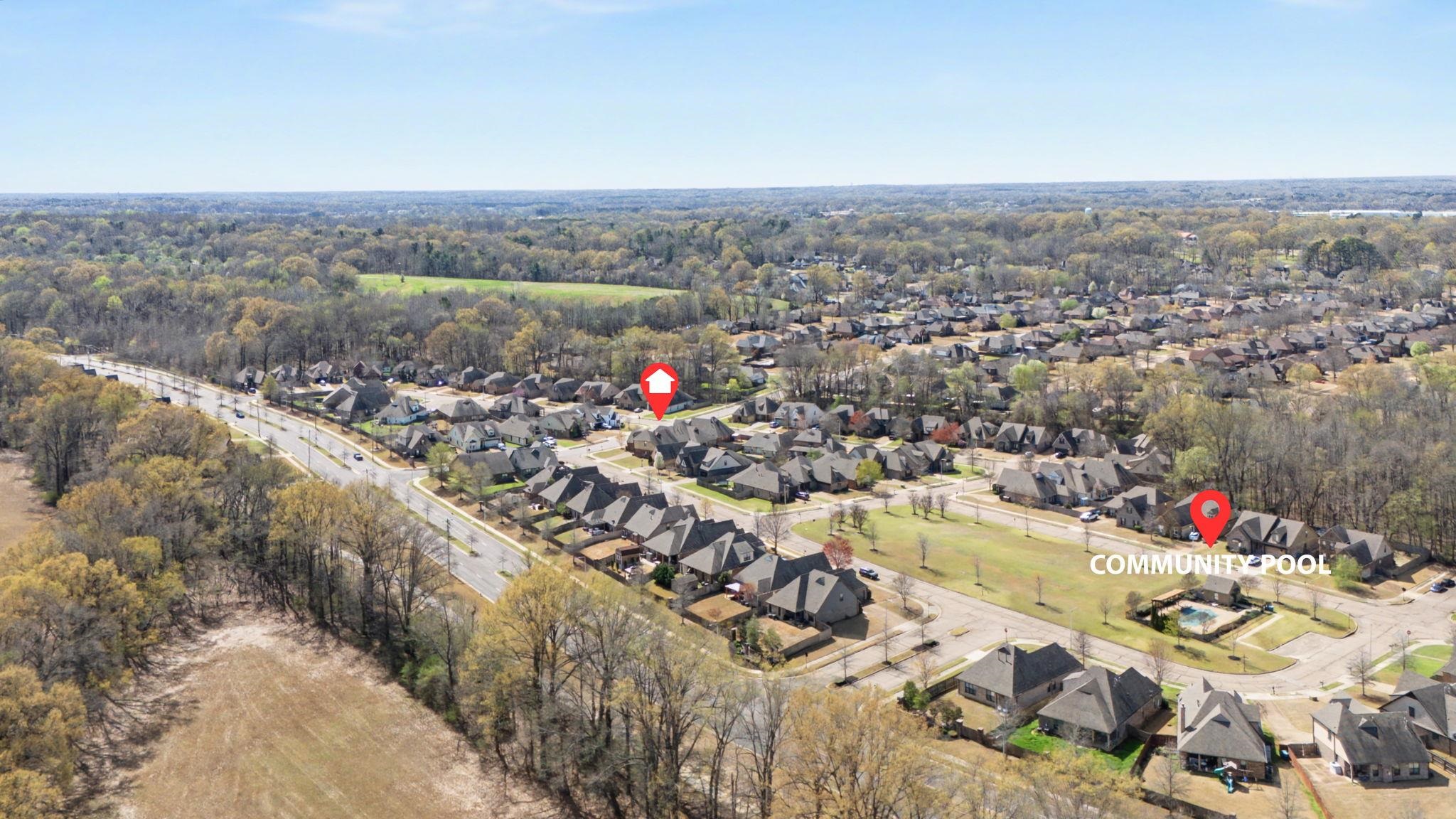 12436 Dusty Field Road Arlington, TN 38002 - Photo 39 of 40 Aerial perspective of suburban area