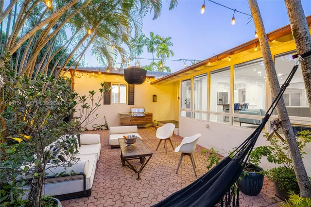 a outdoor space with furniture