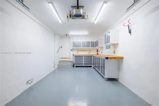 a view of a room with stairs