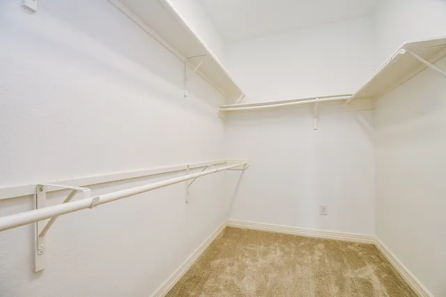 a view of small space with racks on the wall