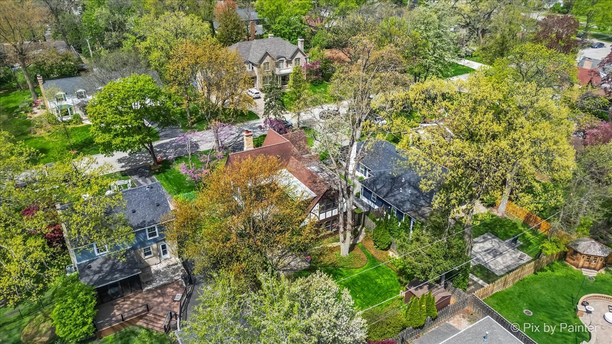 705 Hunter Road Glenview, IL 60025 - Photo 39 of 51 an aerial view of residential house with outdoor space and trees all around