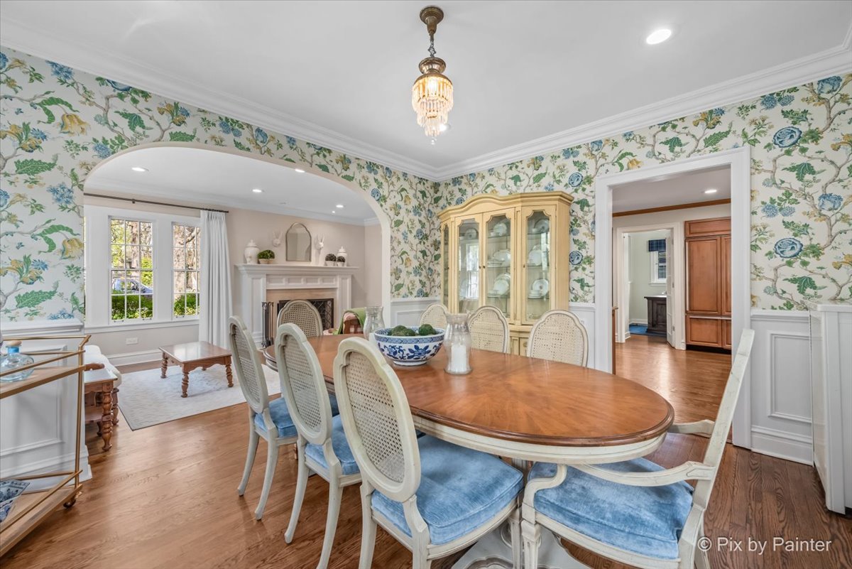 705 Hunter Road Glenview, IL 60025 - Photo 9 of 51 a view of a dining room with furniture window and wooden floor