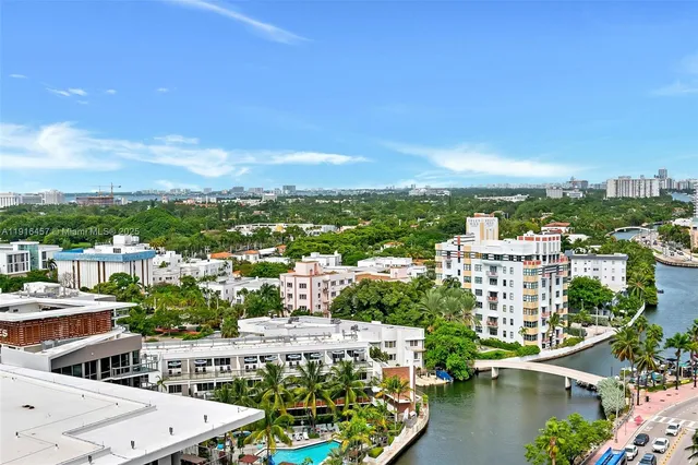a view of a lake with a city
