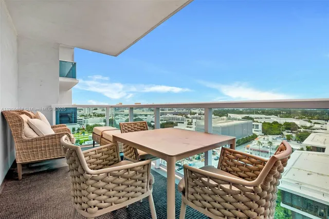 a view of a terrace with furniture