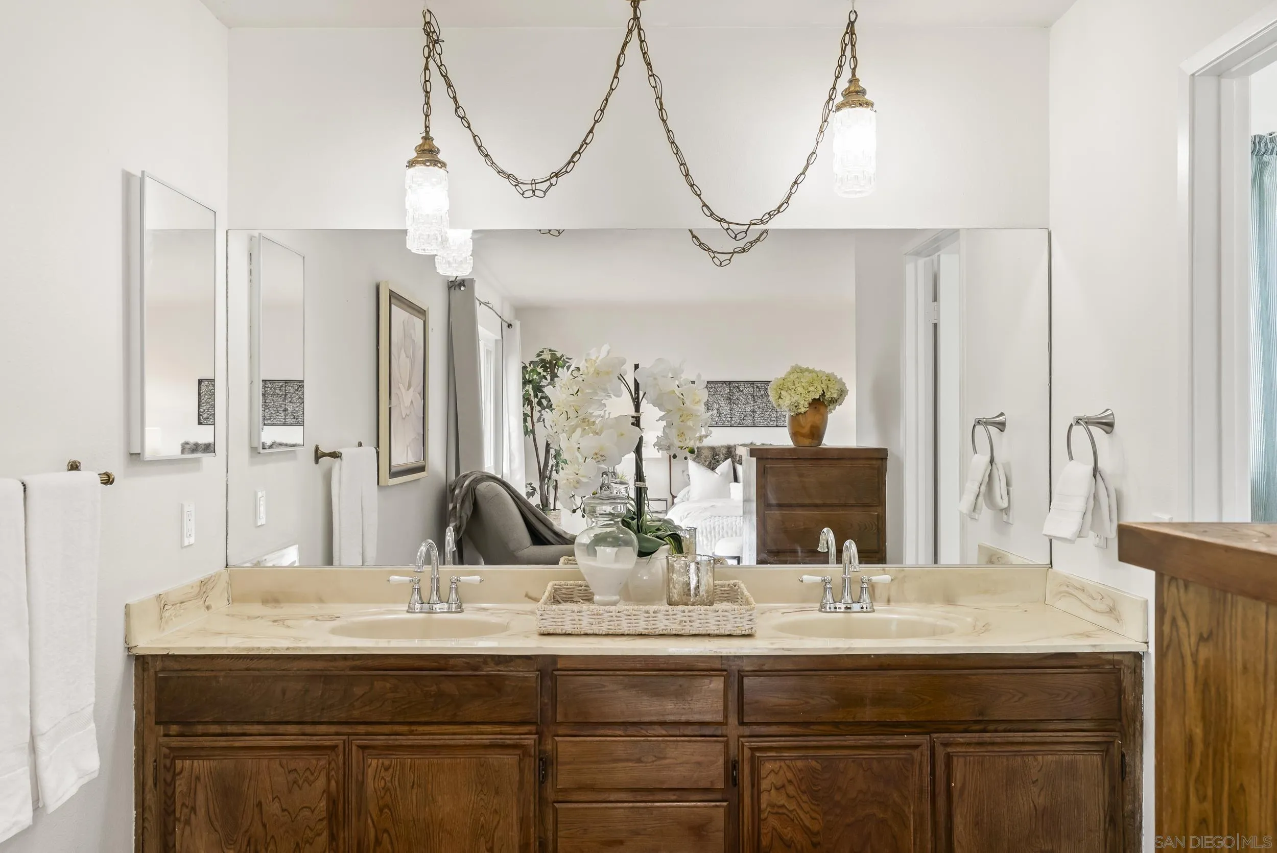 1429 Midway Drive Alpine, CA 91901 - Photo 30 of 42 a bathroom with a granite countertop sink and a mirror