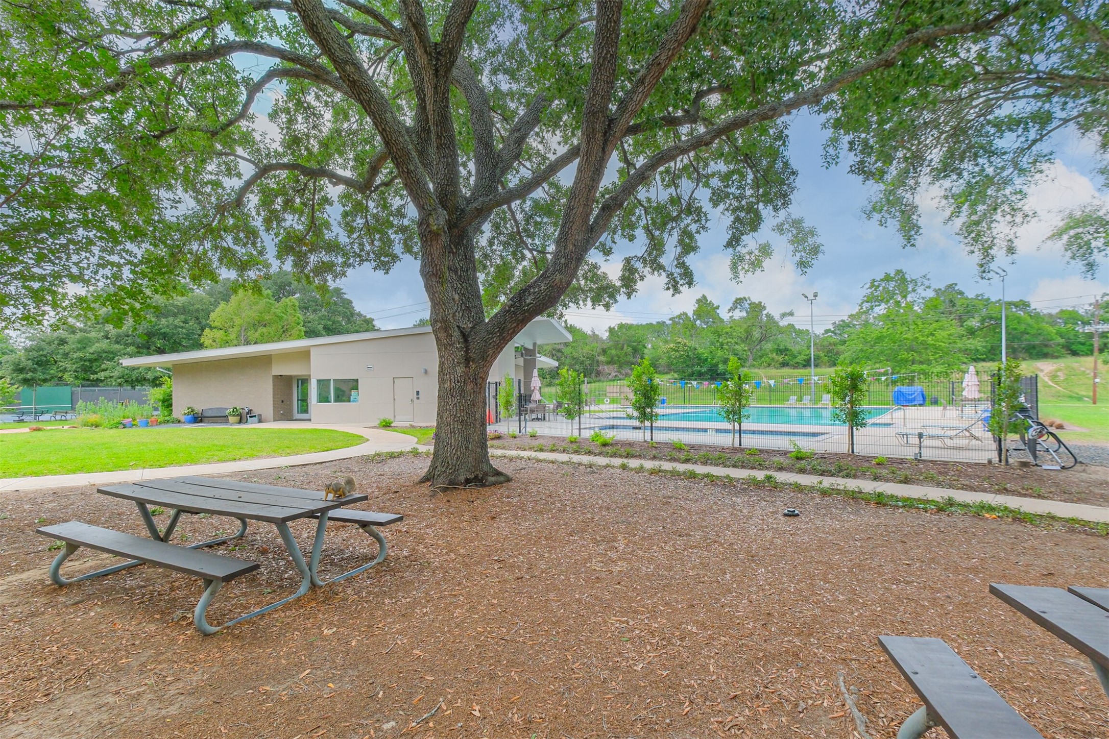 1007 Arrow Hill Road Houston, TX 77077 - Photo 47 of 50 a view of a backyard with a patio and swimming pool