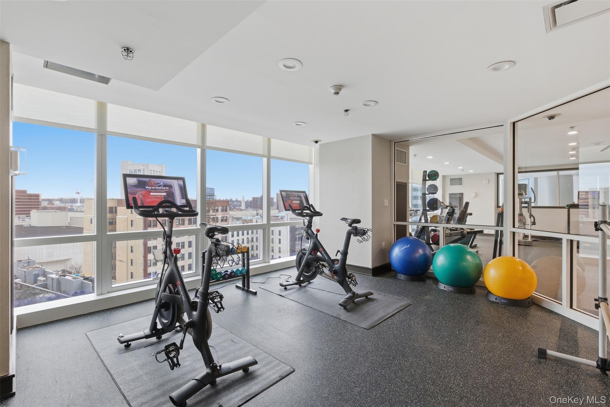 5 Renaissance Square, Unit 16D White Plains, NY 10601 - Photo 22 of 29 Gym with peloton room