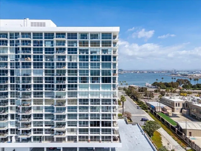 a view of a city and lake