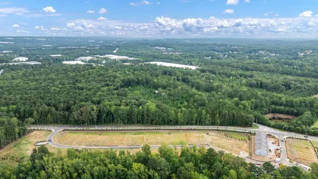 a view of a lake with a city