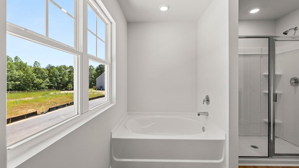 3277 Ryker Road Gainesville, GA 30507 - Photo 20 of 54 a bathroom with a bathtub and a shower
