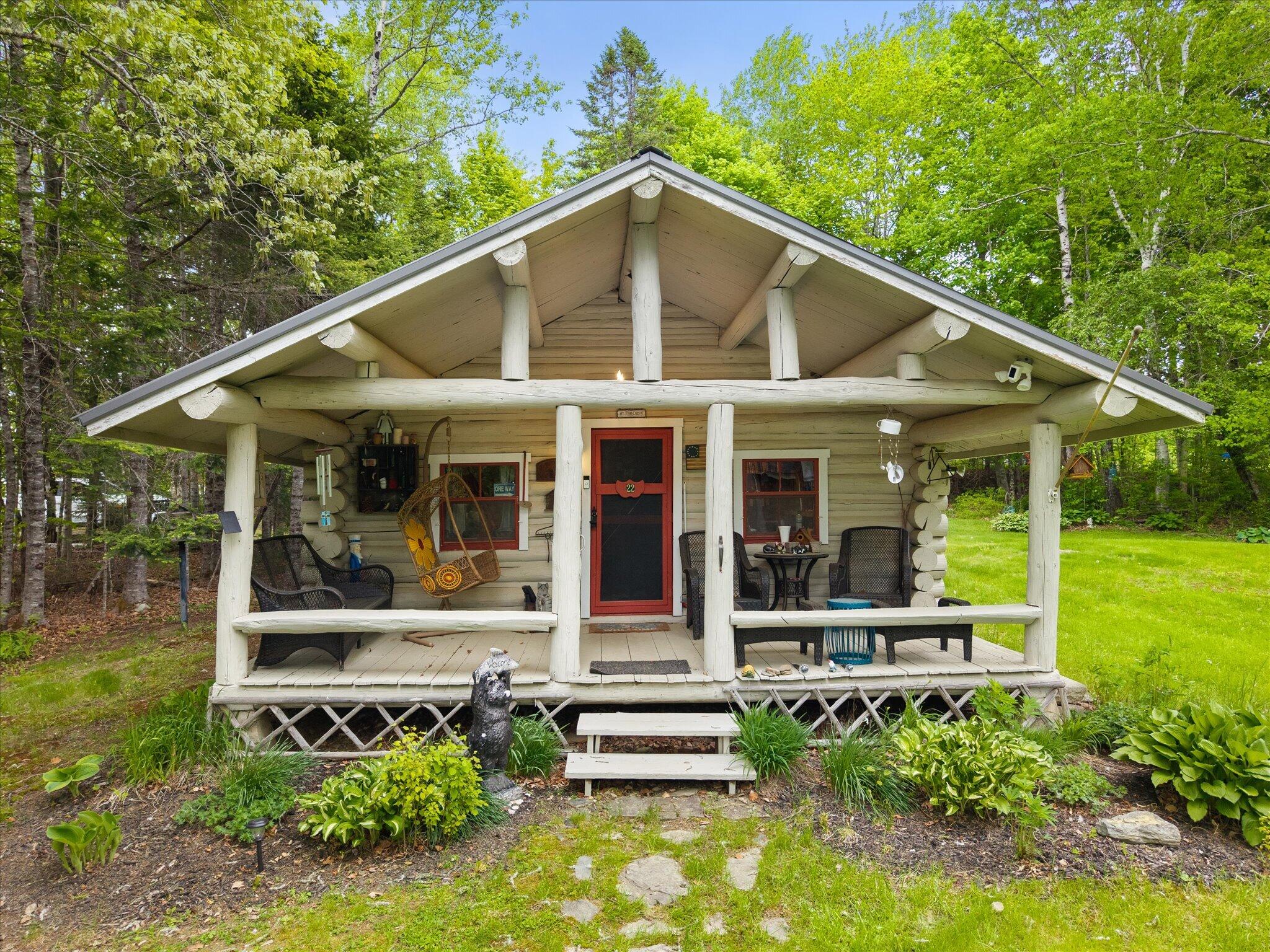 22 Old Ml Road Talmadge, ME 04492 - Photo 2 of 51 Authentic Log Cabin...