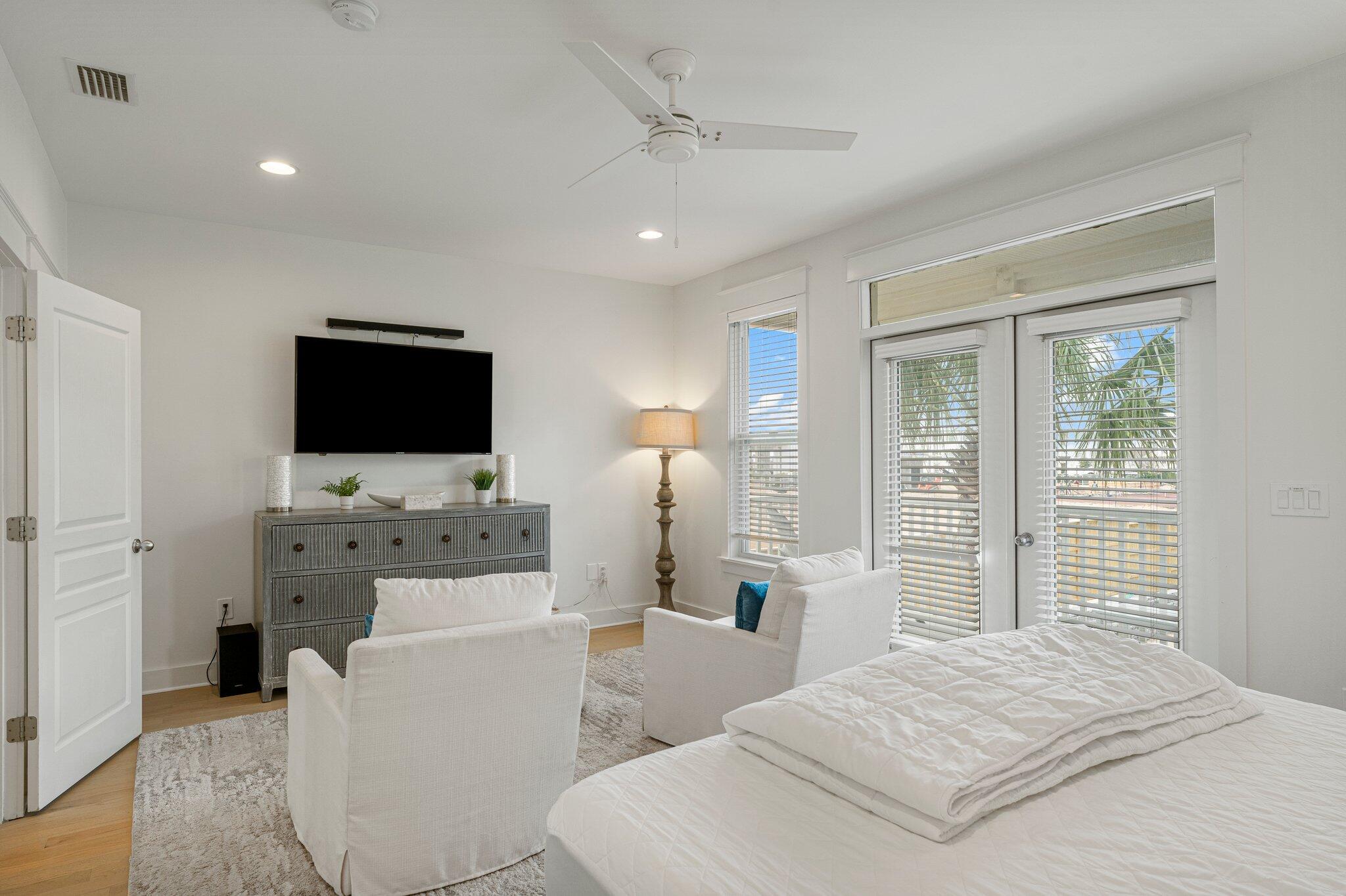 470 Beach Bike Way Inlet Beach, FL 32461 - Photo 16 of 48 a bedroom with a bed and a flat screen tv